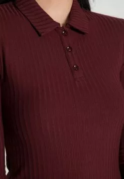 Mejor precio 🤩 Anna Field RIBBED POLO LONGSLEEVE - Camiseta De Manga Larga - Dark Red, Mujer 🌟 -Anna Field Tienda de ventas b59db13e636b4b63a1a7c0bc4a03ee9f