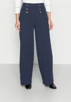 Las mejores reseñas de 😉 Anna Field BUTTON WAIST WIDE LEG PANTS - Pantalones - Dark Blue, Mujer 😉