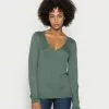 Comprar 🎉 Anna Field OPEN V NECK JUMPER - Jersey De Punto - Green, Mujer 😀