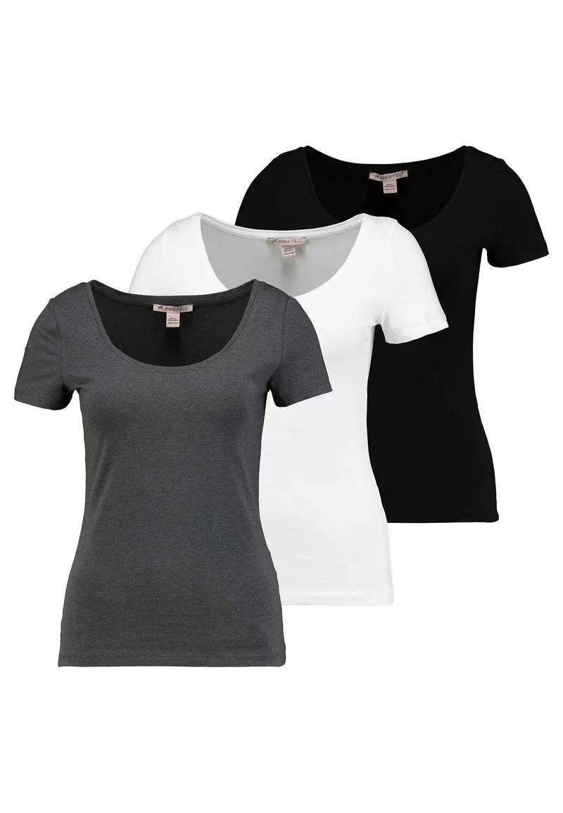 Presupuesto 🎉 Anna Field 3 PACK - Camiseta Básica - White/black/dark Grey, Mujer 🔔 4 Presupuesto 🎉 Anna Field 3 PACK - Camiseta Básica - White/black/dark Grey, Mujer 🔔 - Imagen 4
