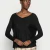ofertas 🛒 Anna Field RELAXED V-NECK - Jersey De Punto - Black, Mujer 🔥