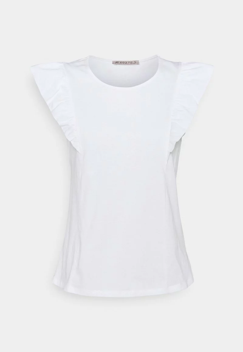 mejor venta 🛒 Anna Field Camiseta Básica - White, Mujer 👍 1 mejor venta 🛒 Anna Field Camiseta Básica - White, Mujer 👍