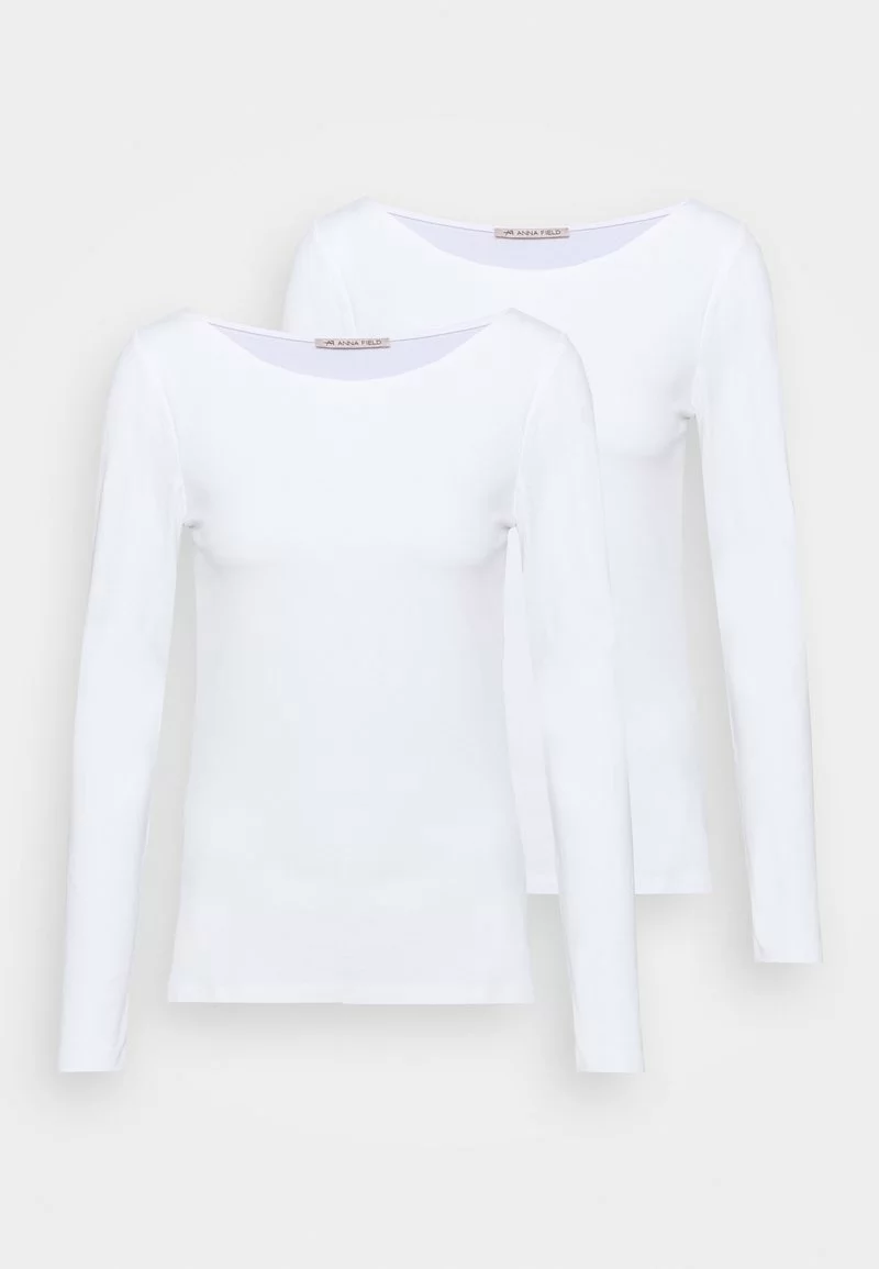 Presupuesto ✨ Anna Field 2 PACK - Camiseta De Manga Larga - White, Mujer ⭐ 1 Presupuesto ✨ Anna Field 2 PACK - Camiseta De Manga Larga - White, Mujer ⭐