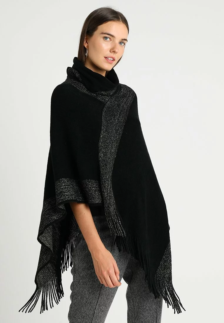 Nuevo ⭐ Anna Field Poncho - Black/gold, Mujer 🤩 1 Nuevo ⭐ Anna Field Poncho - Black/gold, Mujer 🤩