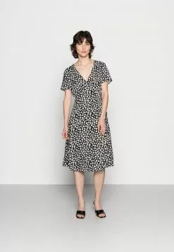 Cupón 🔥 Anna Field WRAP 👗 DRESS - Vestido Informal - Black/white, Mujer 🌟