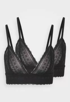 Comprar 🧨 Anna Field 2 Pack Greer Lace Bralette - Sujetador Sin Aros - Black, Mujer 🔔