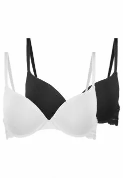 10 mejores 😉 Anna Field NADINE 2PP TSHIRT BRA PLAIN MICRO W LACE WING - Sujetador Básico - Black/white, Mujer 🛒