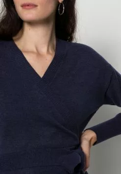 Mejor trato ✨ Anna Field WRAP OVER MIDI 👗 DRESS - Vestido De Punto - Dark Blue, Mujer 🎁 -Anna Field Tienda de ventas cca6598df7504b809e91e58a72f7720b