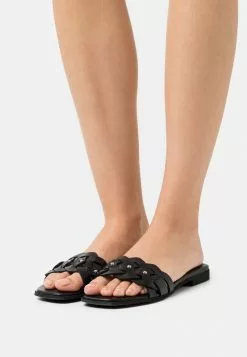 Mejor trato ⭐ Anna Field LEATHER - 🩴 Sandalias Planas - Black, Mujer 🧨