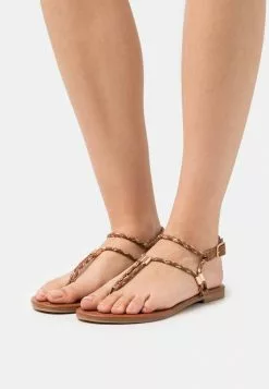 ofertas 🎉 Anna Field 🩴 Sandalias De Dedo - Cognac/gold, Mujer ✨