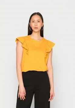 Presupuesto 🤩 Anna Field Camiseta Básica - Dark Yellow, Mujer ⌛