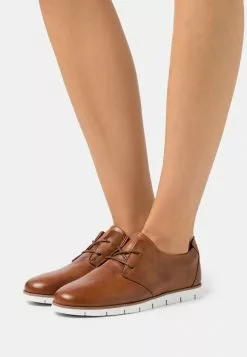 Mejor precio 🌟 Anna Field LEATHER - Zapatos Con Cordones - Cognac, Mujer 😉