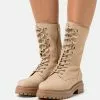 Barato 😍 Anna Field LEATHER - Botas Con Plataforma - Beige, Mujer 🎁