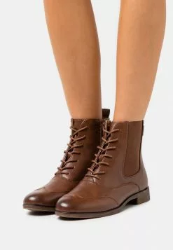 Venta al por mayor 🎁 Anna Field COMFORT - Botines Con Cordones - Cognac, Mujer 🧨