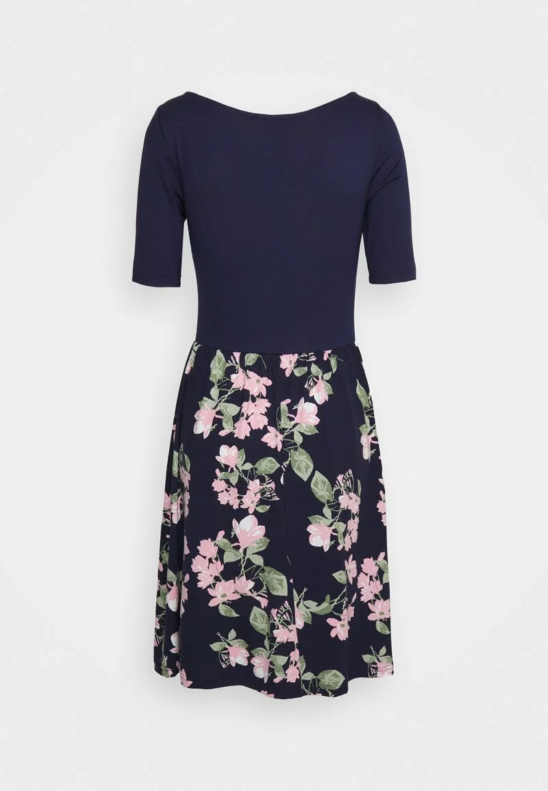 Barato ✨ Anna Field BOAT NECK PRINT 👗 DRESS WITH SOLID 👗 SKIRT - Vestido Ligero - Dark Blue, Mujer ⭐ 2 Barato ✨ Anna Field BOAT NECK PRINT 👗 DRESS WITH SOLID 👗 SKIRT - Vestido Ligero - Dark Blue, Mujer ⭐ - Imagen 2