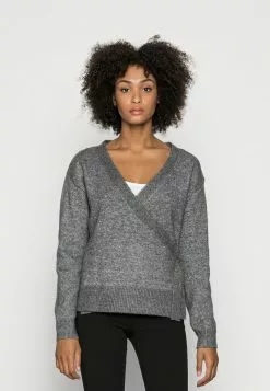 Lo mas barato 💯 Anna Field LOOSE FIT WRAP - Jersey De Punto - Mottled Dark Grey, Mujer 👏
