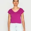 Mejor precio 🌟 Anna Field Camiseta Básica - Purple, Mujer 🔥