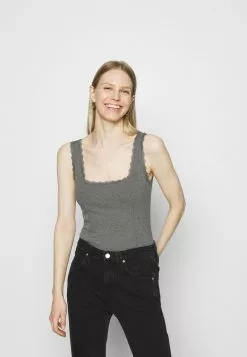 ofertas ❤️ Anna Field Top - Mottled Dark Grey, Mujer 🎁