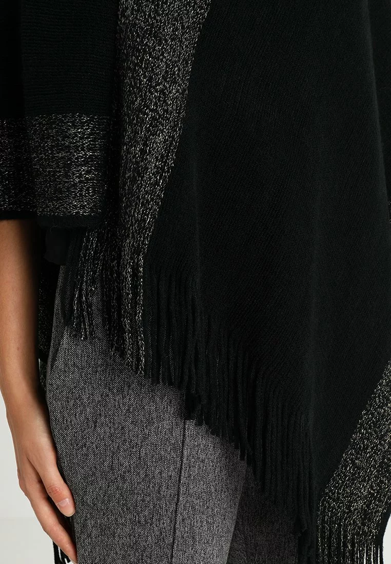 Nuevo ⭐ Anna Field Poncho - Black/gold, Mujer 🤩 4 Nuevo ⭐ Anna Field Poncho - Black/gold, Mujer 🤩 - Imagen 4