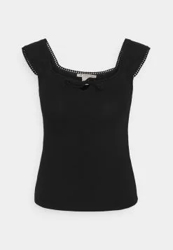 Barato 😀 Anna Field Top - Black, Mujer 🎉
