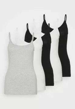 Comprar 👍 Anna Field 5 PACK - Top - Black/white/mottled Light Grey, Mujer 🧨