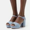 mejor venta ❤️ Anna Field 🩴 Sandalias Con Plataforma - Light Blue, Mujer 🌟